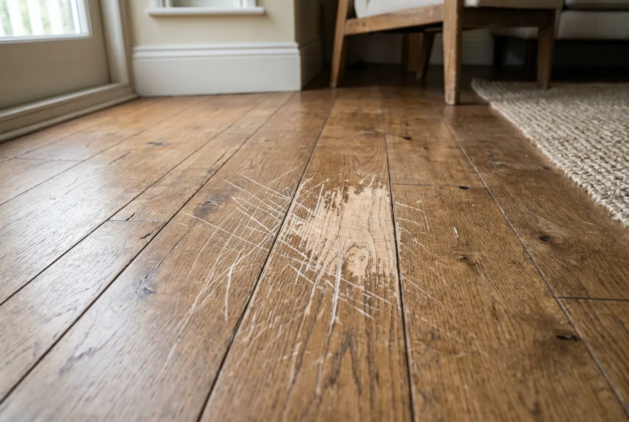 Scratches & Wear on a hardwood floor